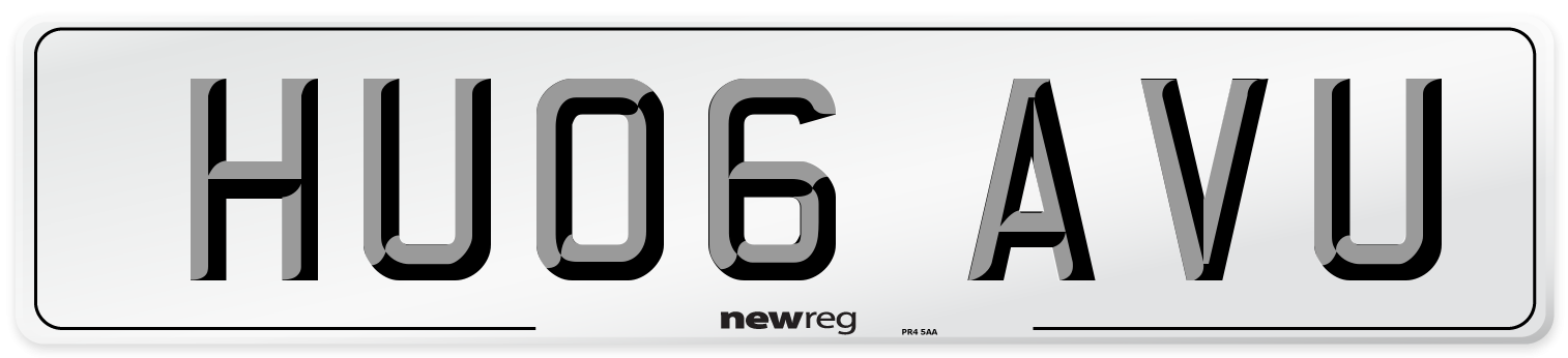 HU06 AVU Number Plate from New Reg